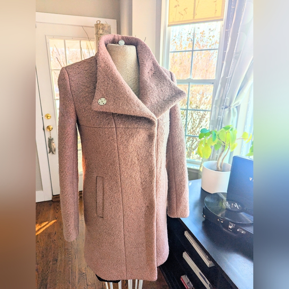 Kenneth Cole blush pink boucle wool coat XS